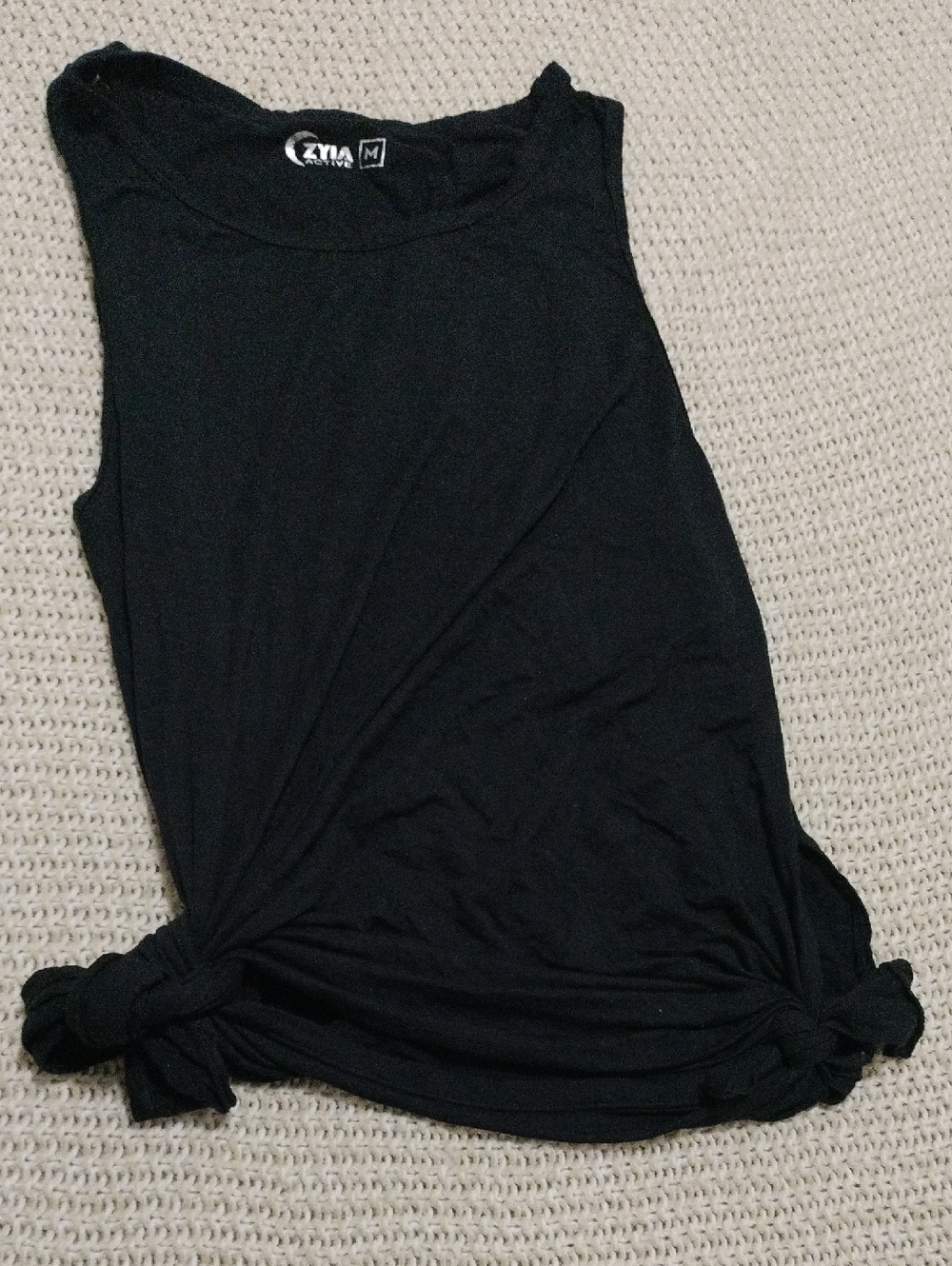Zyia Active Black Side-Knot Tank Top
